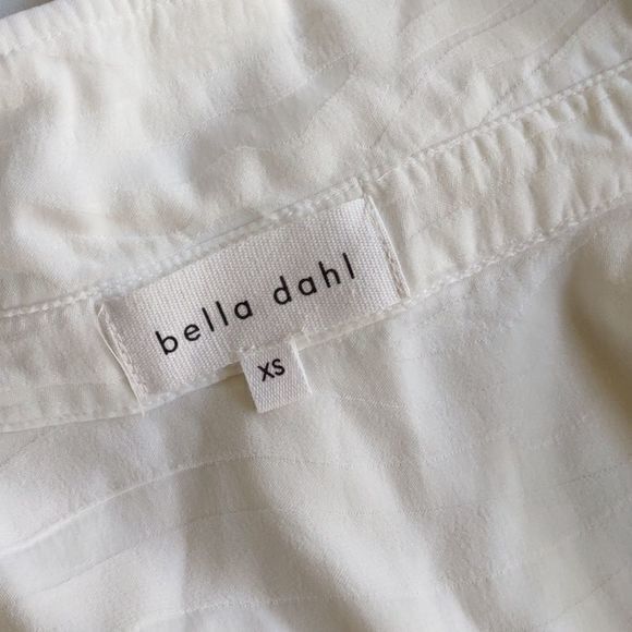 Bella Dahl White Animal Print Long‎ Sleeve Blouse Sz XS - Picture 10 of 12